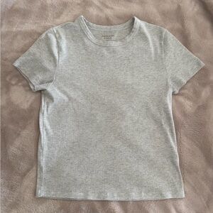 American Eagle Hey Baby Tee Light Gray